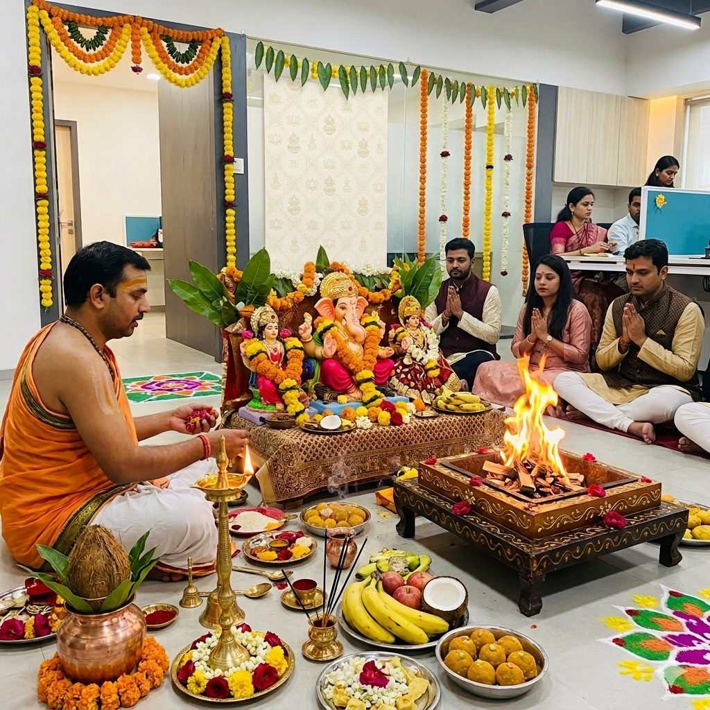 Office opening puja offline